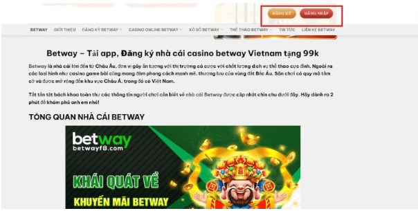 đăng nhập Betway