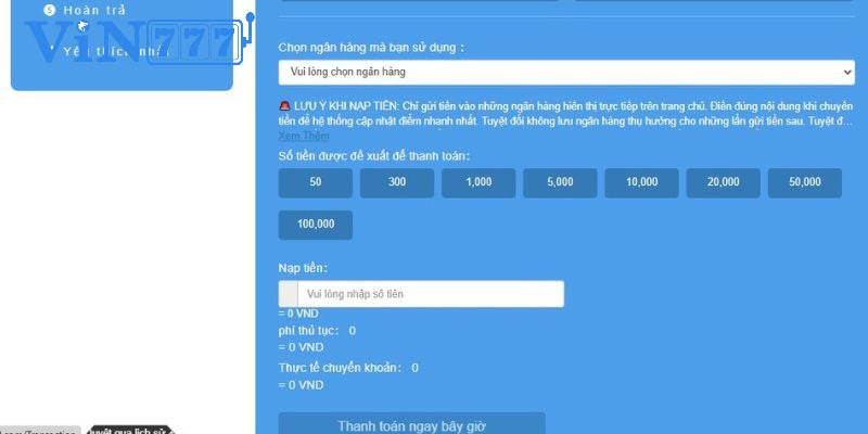 Chú ý kiểm tra kỹ thông tin nạp tiền để hạn chế rủi ro