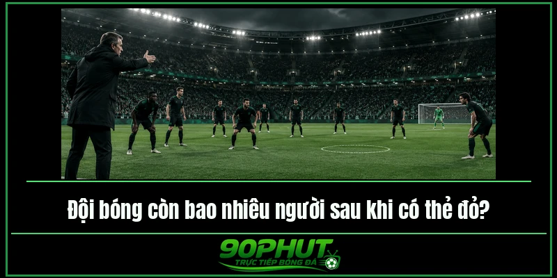 Đội bóng còn bao nhiêu người sau khi có thẻ đỏ