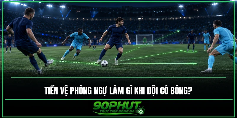 Tiền vệ phòng ngự làm gì khi đội có bóng